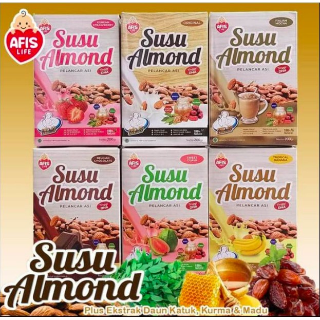 PELANCAR ASI / ASI Booster Susu Almond Plus Daun katuk Kurma Madu