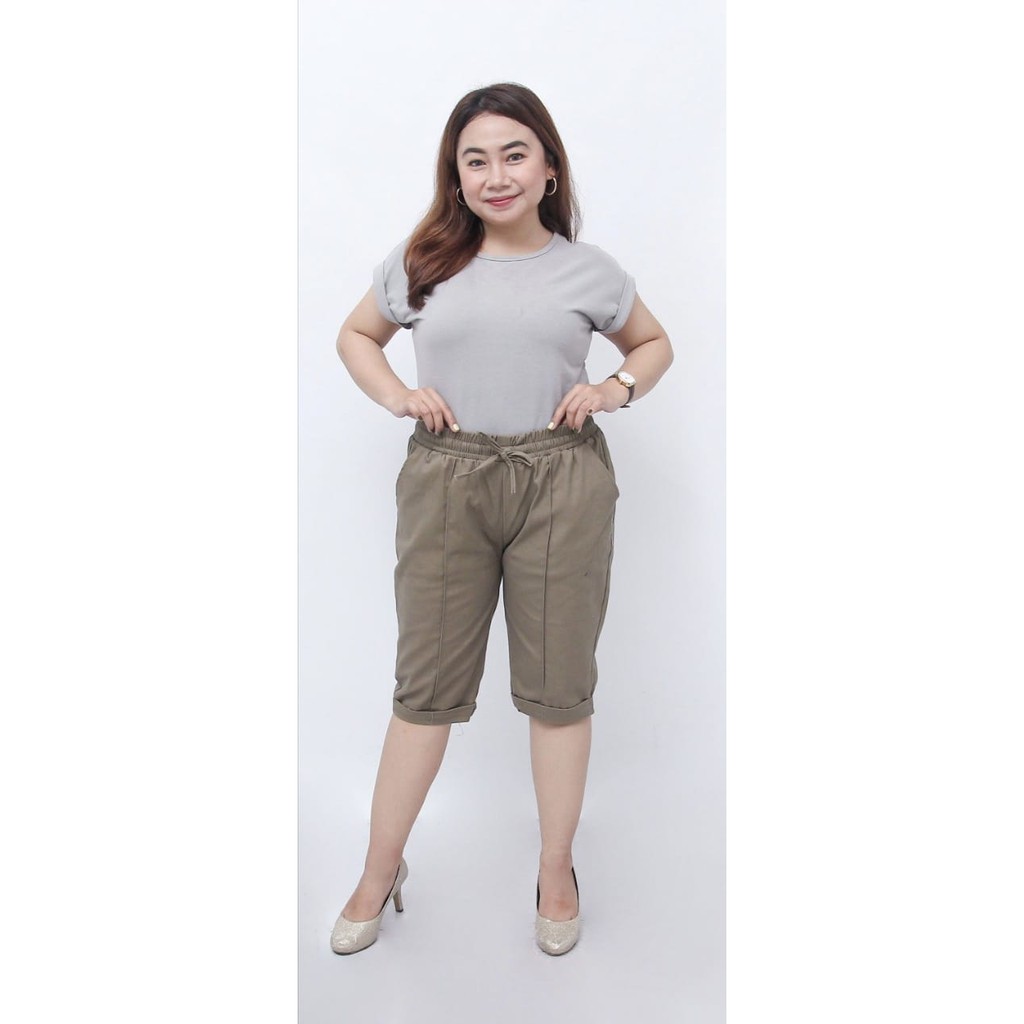 Celana 7 8 jumbo  karet full baggy  pant  jumbo  celana 