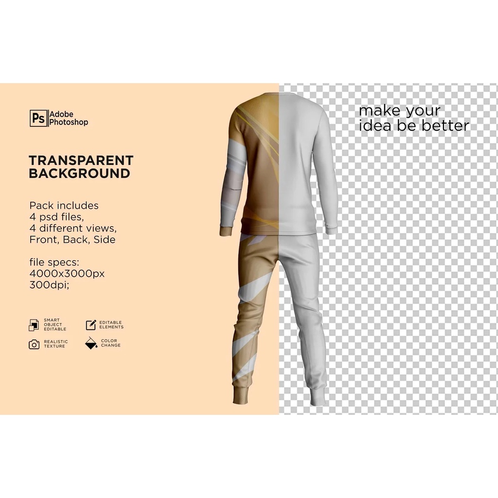 Sport Mens Suit Long Sleeve Mockup