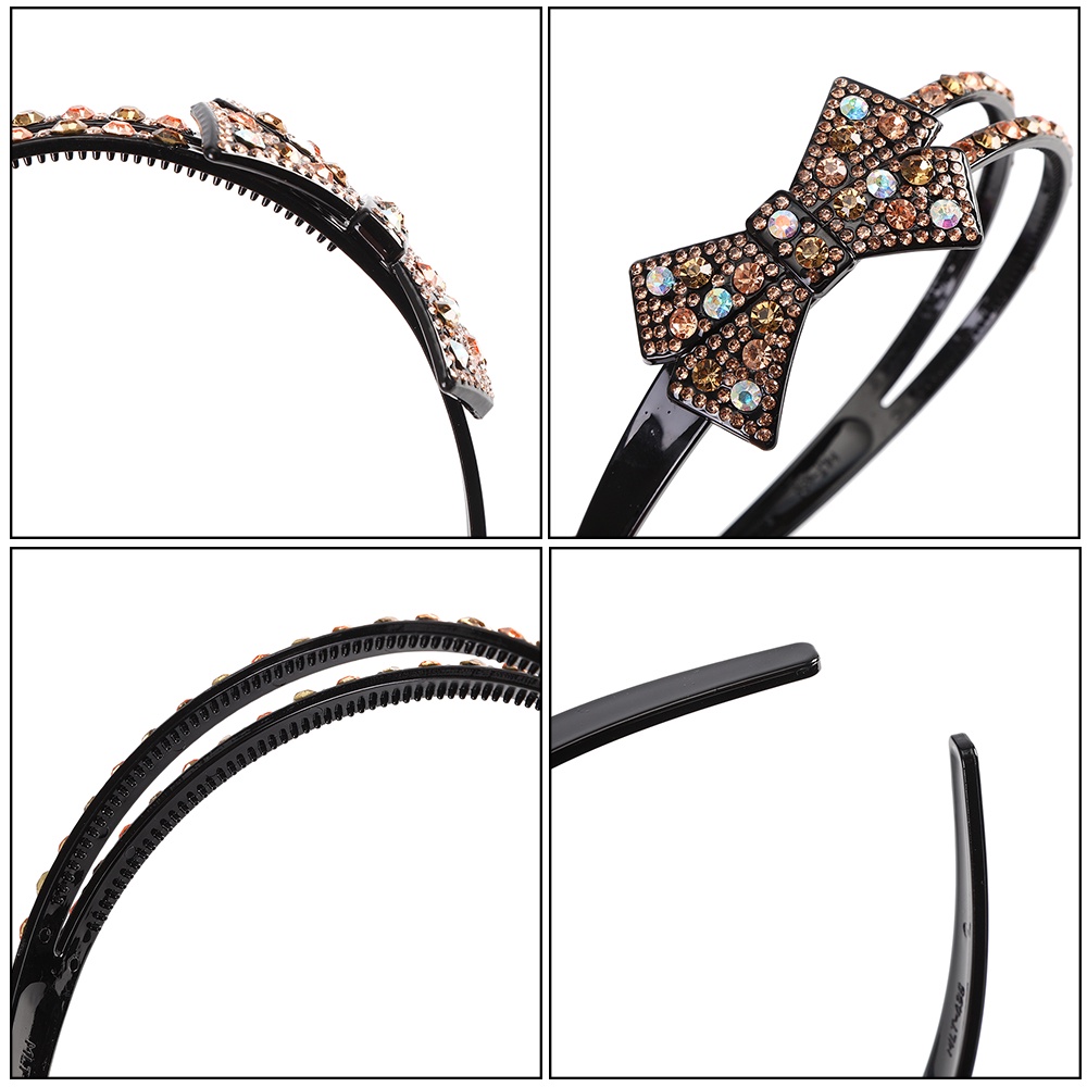 Bando Desain Pita Bahan Akrilik Hias Kristal Berlian Imitasi Anti Slip Untuk Wanita