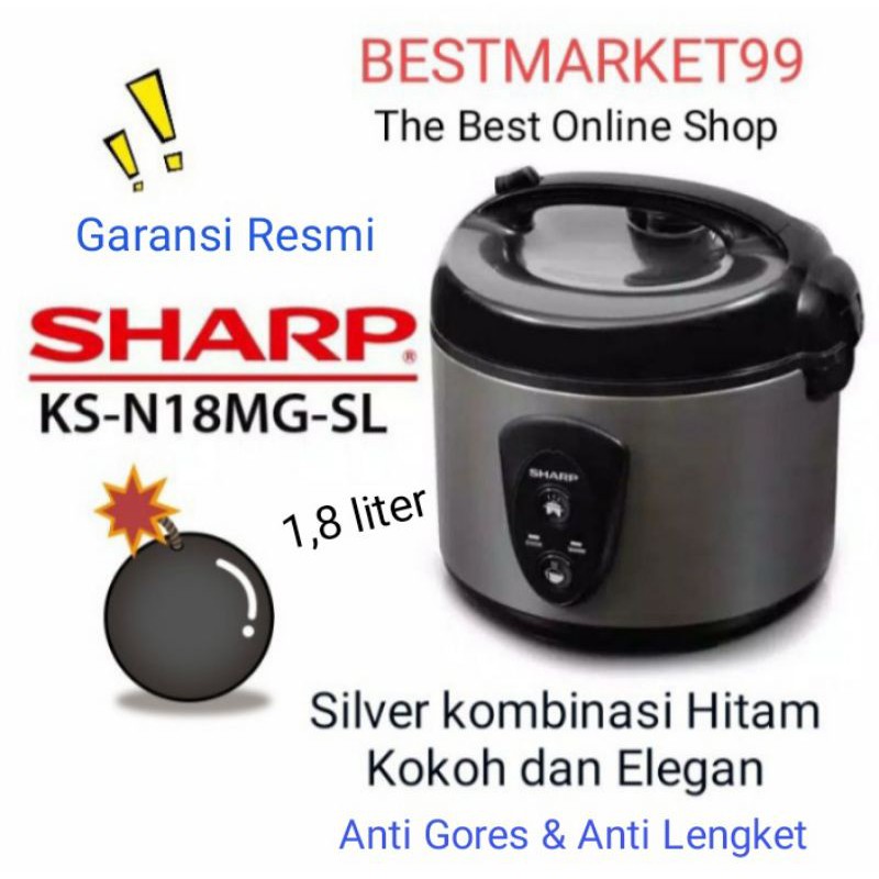 PROMO MAGIC COM SHARP KSN 18MG RICE COOKER 1,8 ltr FREE Paking Aman  Buble Wrap + Karton tebal