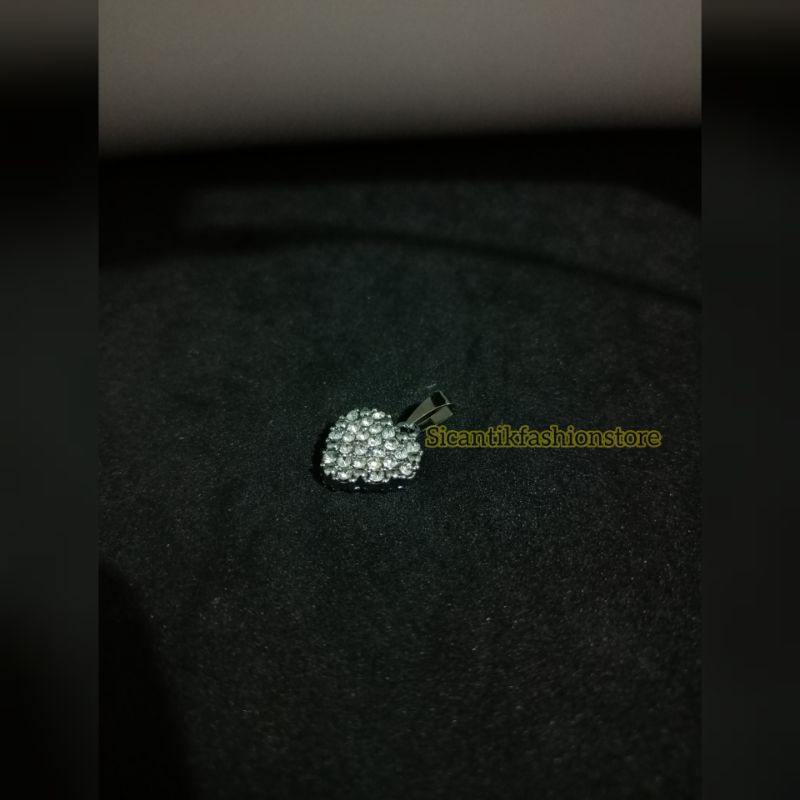 PROMO LIONTIN LOVE PERMATA FASHION WANITA TERLARIS ANTI KARAT LIONTIN SILVER LAPIS EMAS PUTIH