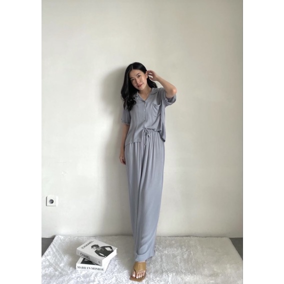 Claire Homewear Set | Rayon Crinkle Comfy Set-3