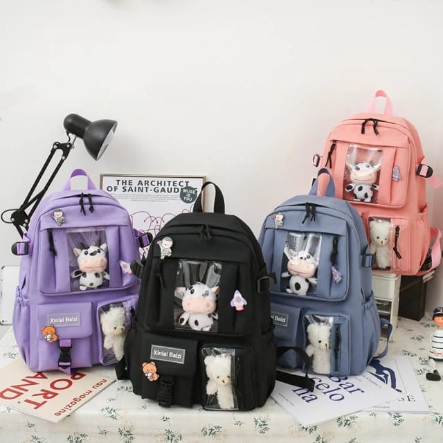 Set Bag 5 In 1 Tas Sekolah SD SMP SMA, Tas Wanita Karier, Tas Kerja Tas