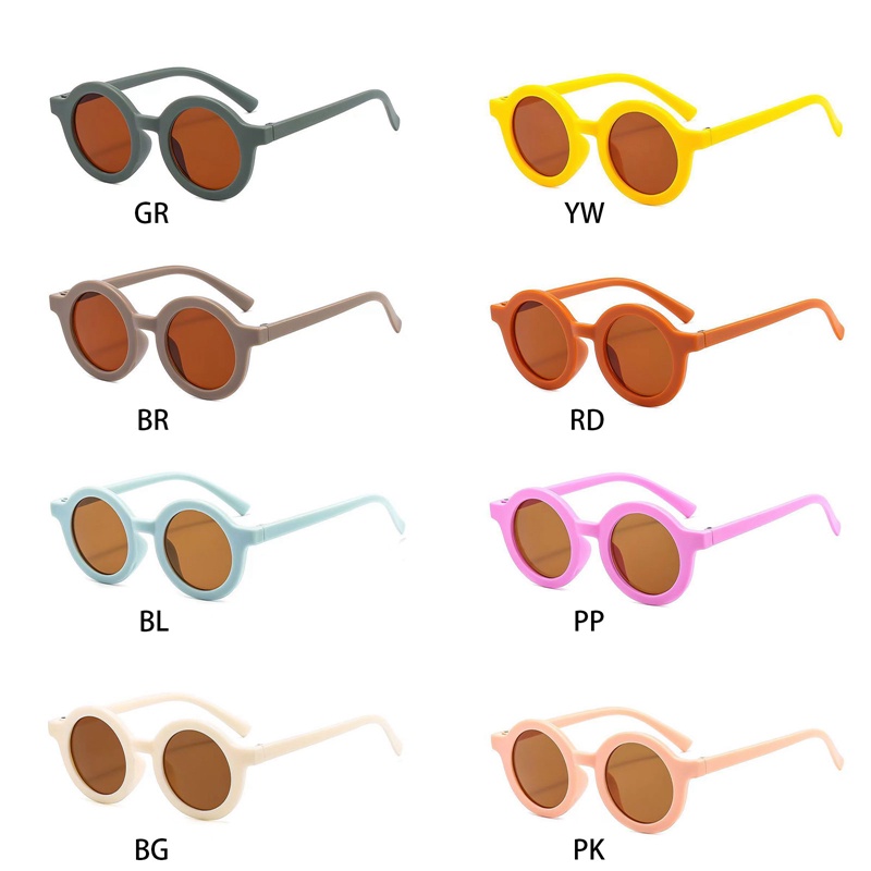 Kacamata Hitam Bahan Plastik Gaya Retro Kasual Untuk Anak Laki-Laki Dan Perempuan