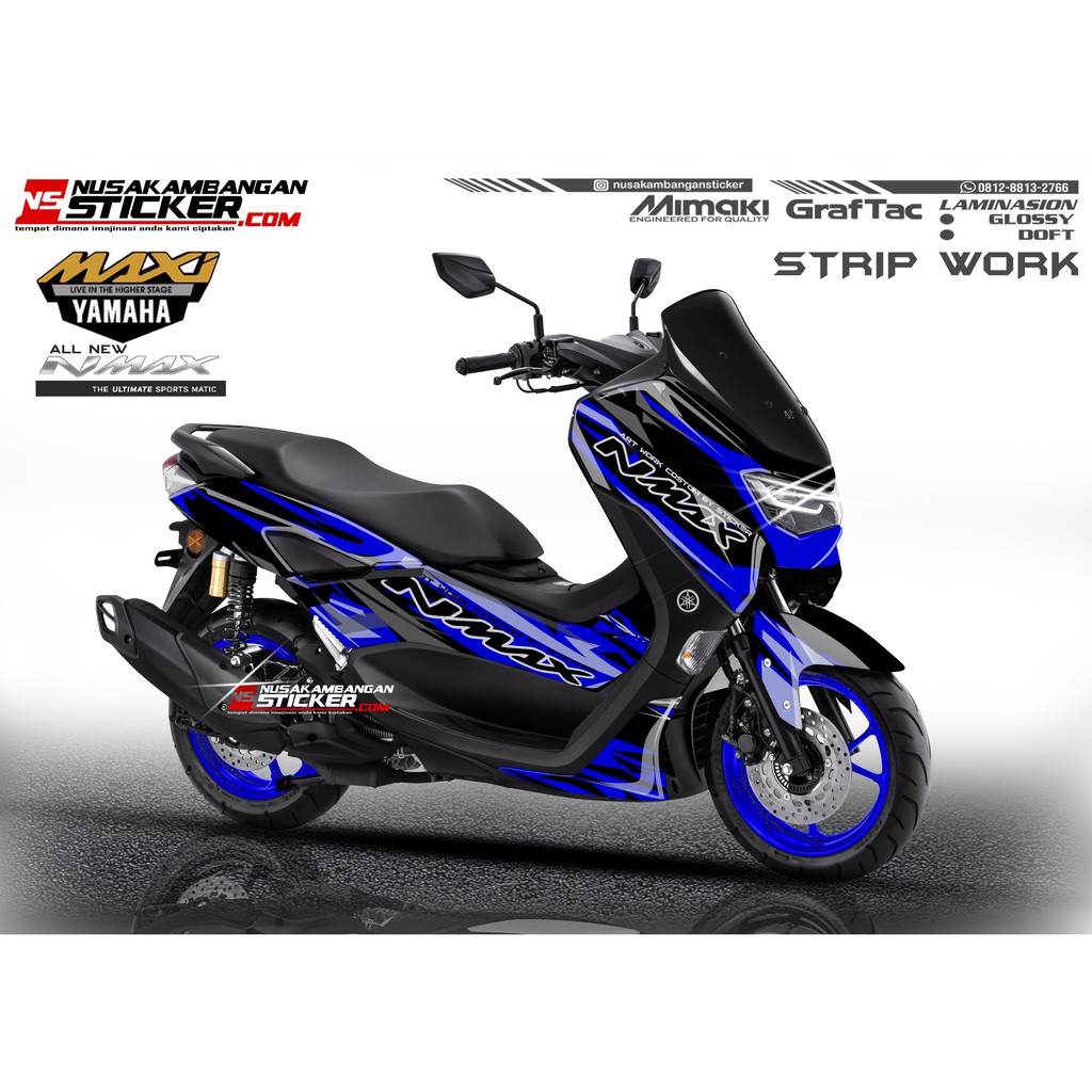 Decal Sticker Yamaha Nmax 155 New 2020 Strip biru