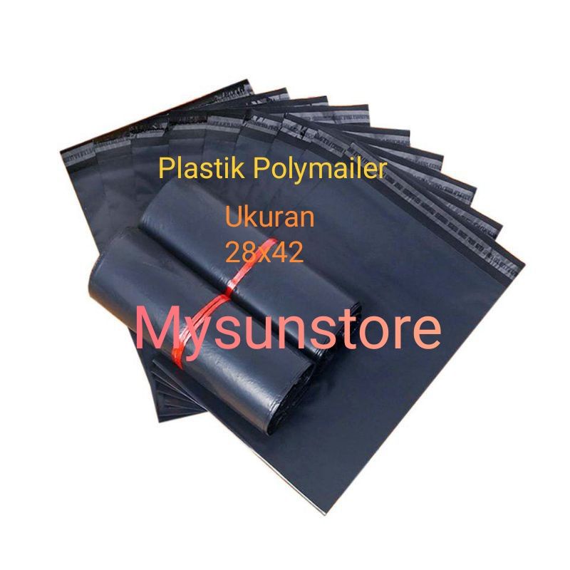 PLASTIK POLYMAILER Ukuran 28x42cm Packing Warna Hitam Harga per ikat Murah