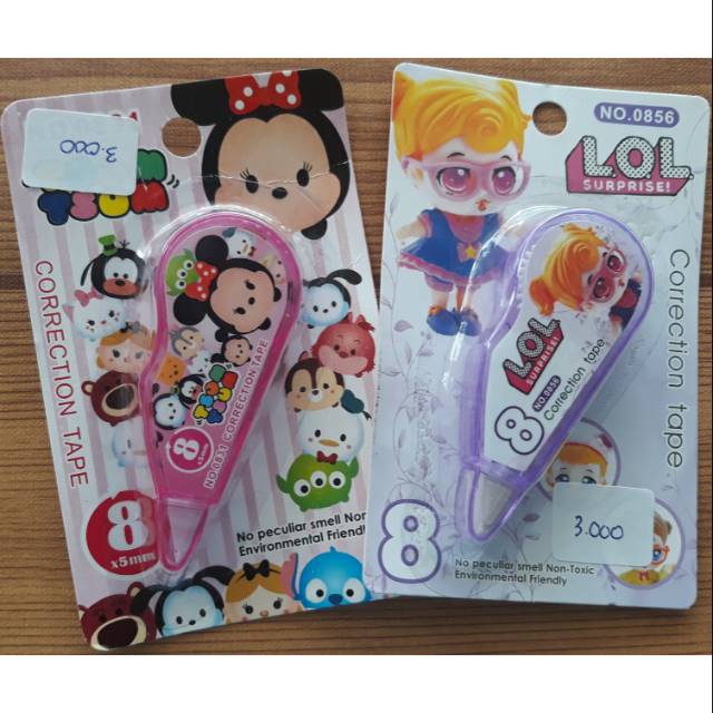 

LF16 Correction Corection tape pen Tipex Tip ex Tip X Kertas Roll kecil motif dan warna random
