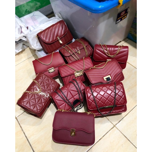 RED COLECTION / MAROON COLECTION / TAS MAROON / TAS MERAH / TAS SLEMPANG / TAS RANTAI / TAS KECE / TAS VIRAL