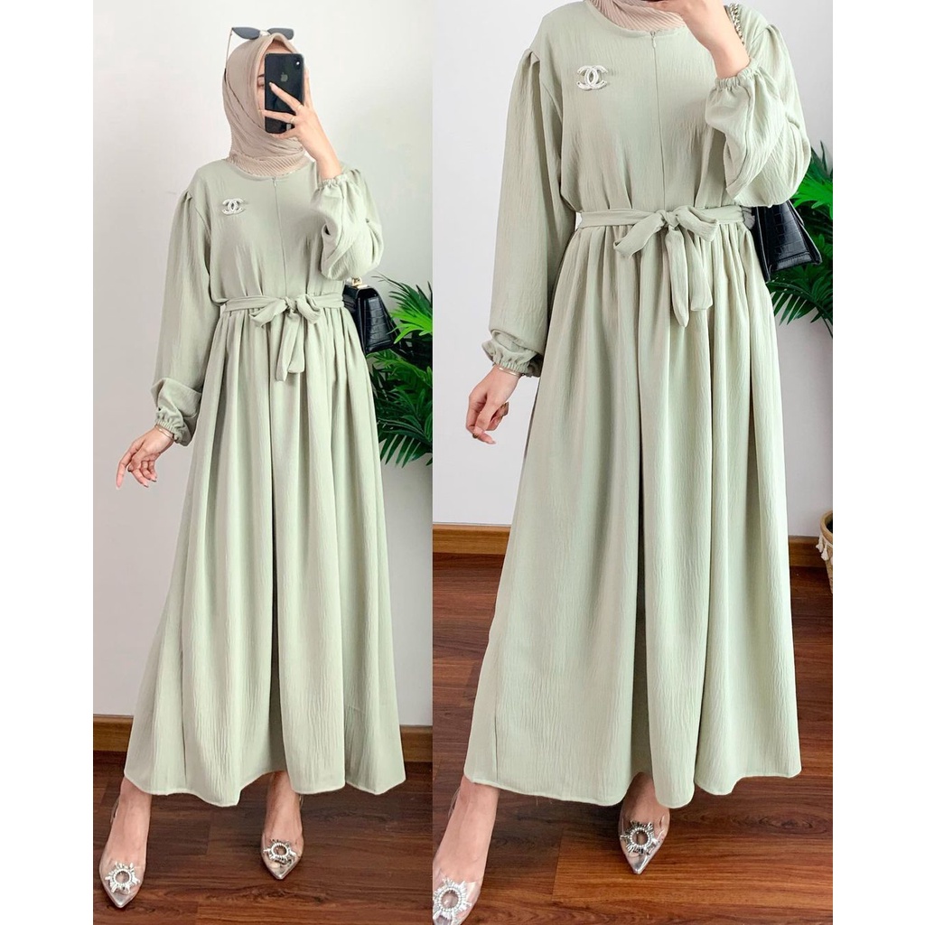 Fiana midi dress | midi dress wanita | gamis hits wanita