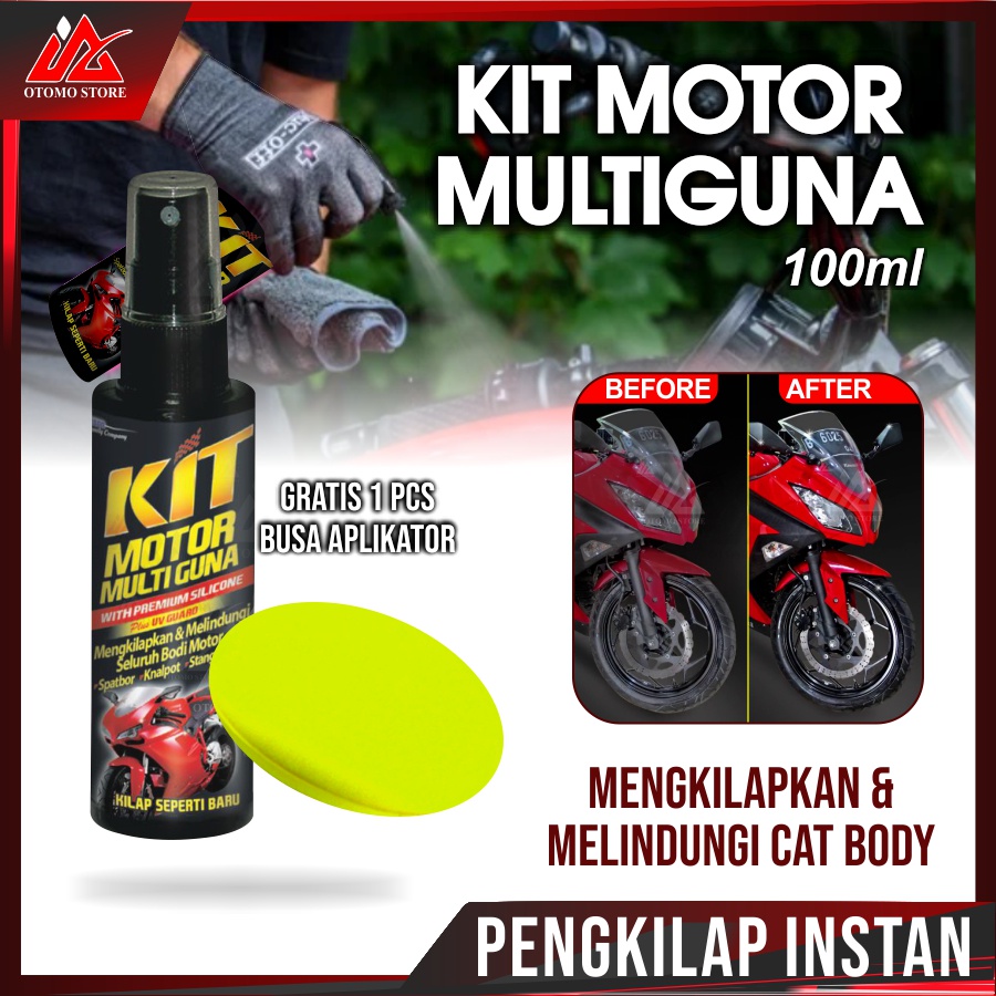 KIT MULTIGUNA GRATIS BUSA APPLICATOR Serbaguna 100 ml Kit Spray Poles Mengkilapkan Cover Body Melindungi Motor