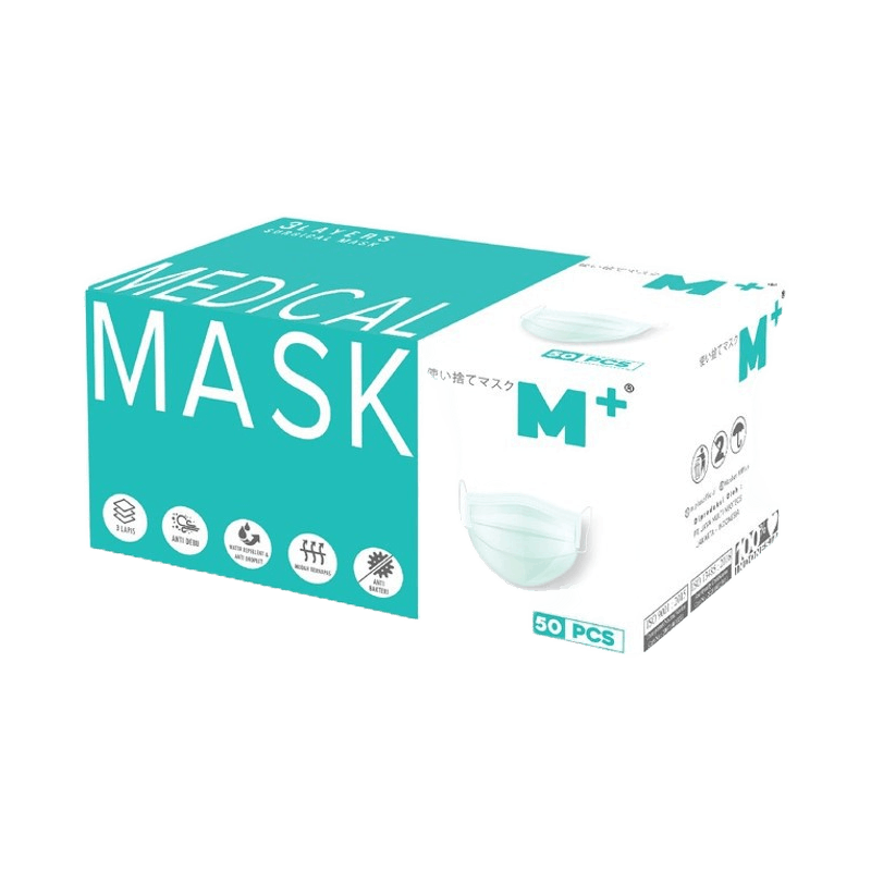 Jual M+ Masker Medis Surgical Mask Earloop 3 Ply Hijau 50 Pcs | Shopee ...