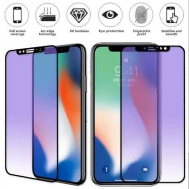 Tempered glass Anti minyak Glare Iphone 11 11 pro 11 pro max  X xs Xr xs max matte blue anti gores