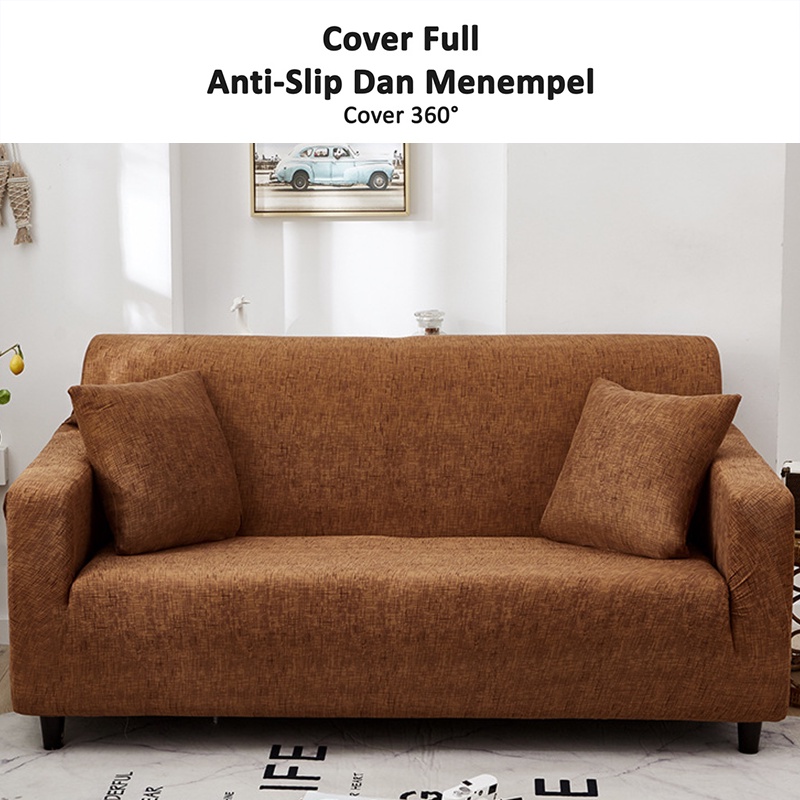 Cover Sofa  sarung sofa striped sofa cover/Elastic Sofa Cover Grid / Sarung Penutup Sofa Elastis Stretch Polos Kisi