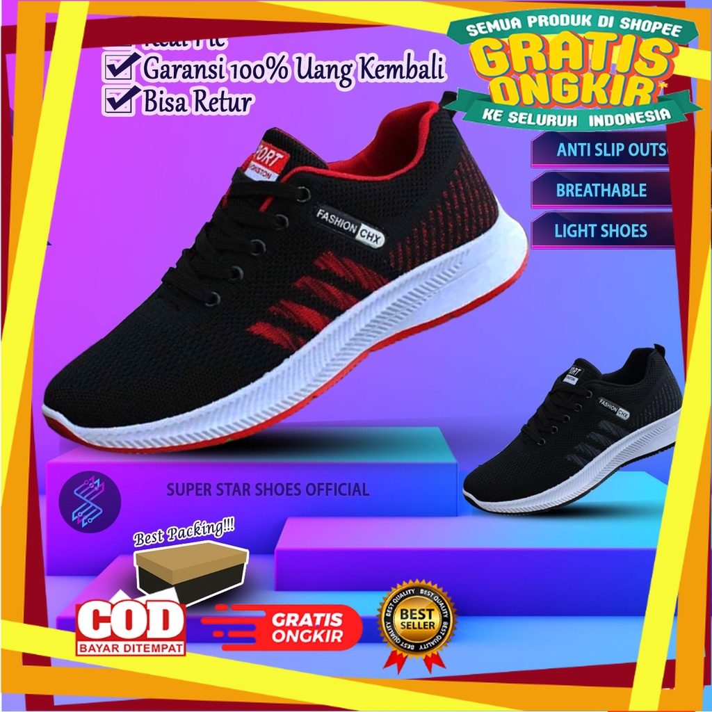 UKURAN SIZE 37 38 39 40 41 42 43 44 45 / Sepatu Sneakers Pria / Sepatu Pria / Sneakers Import Hitam 