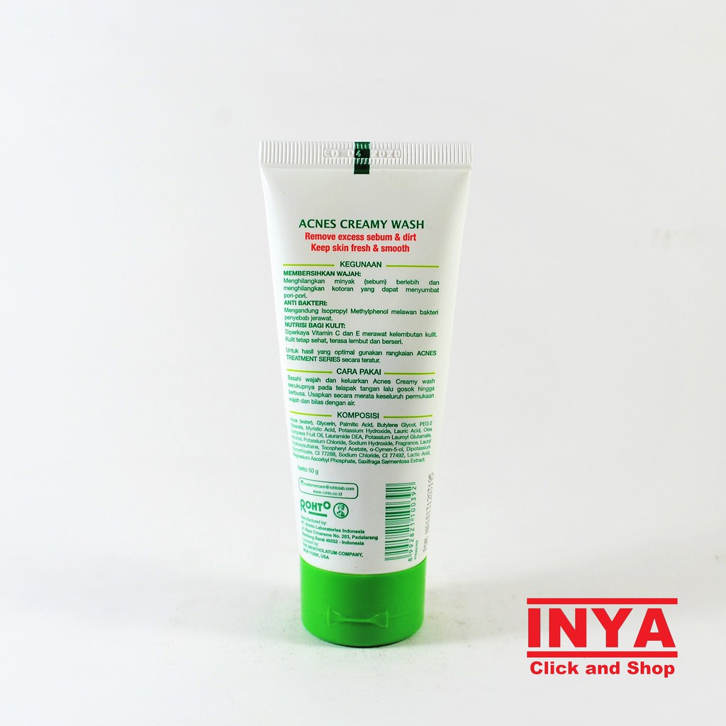 Sabun Muka Cair MENTHOLATUM USA ACNES CREAMY WASH 50gr - ACNES TREATMENT SERIES