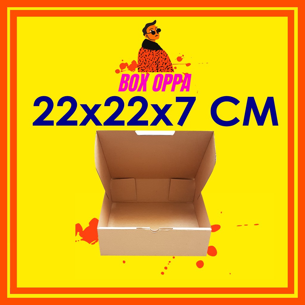 

Kardus dus box 22x22x7 cm (ECER) Die Cut Kotak Packing Aksesoris Baju Makanan Pizza Hijab Kue