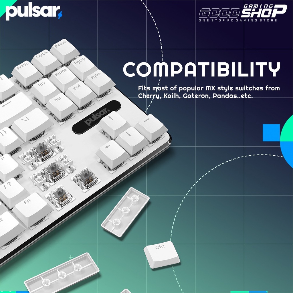 Pulsar Low Profile US ANSI - PBT Doubleshot - Keycaps (104 Set US)