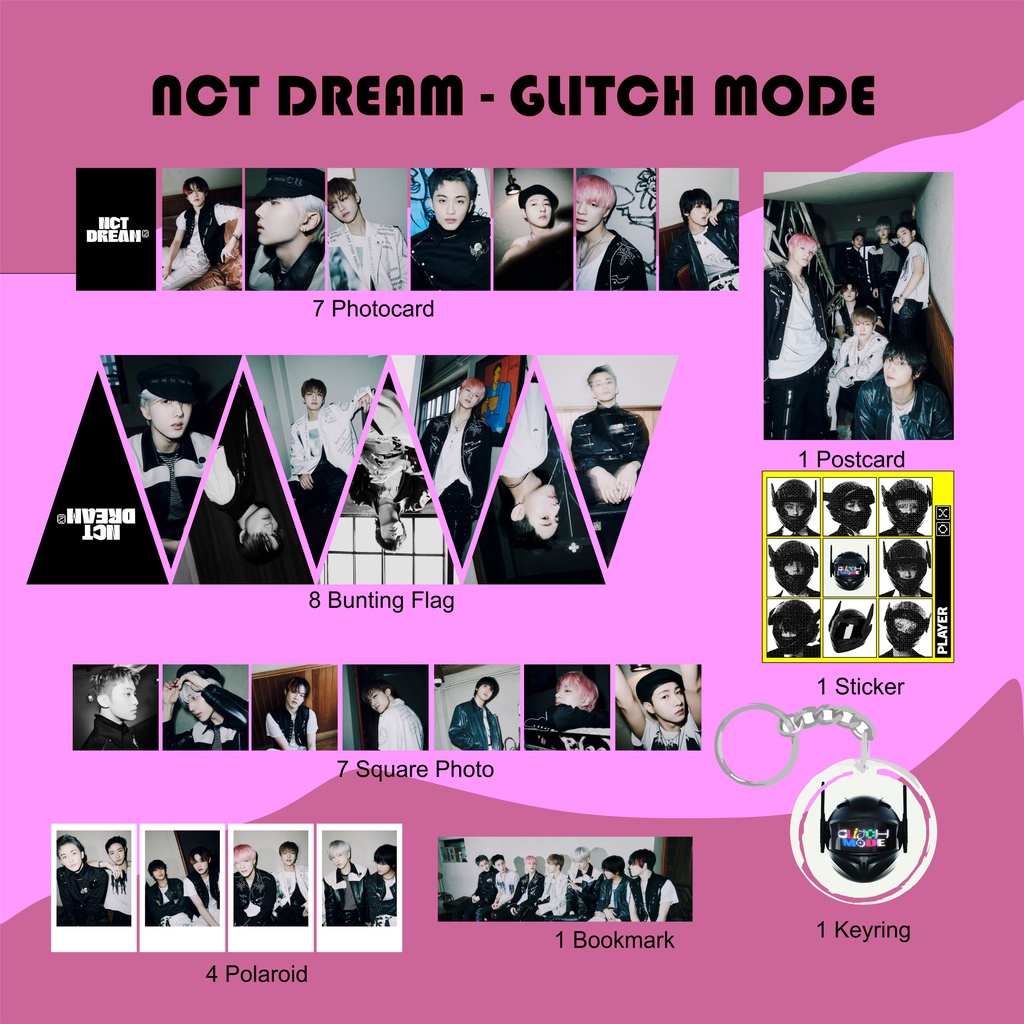 FANKIT NCT DREAM GLITCH MODE - PHOTOCARD GARLAND POLAROID BOOKMARK STICKER KEYRING MARK RENJUN JENO 