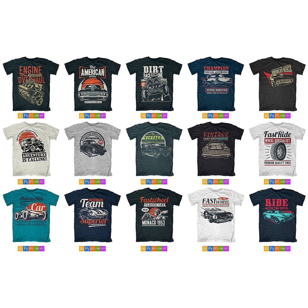 100 T-Shirt Designs Mega Pack - Vector Designs