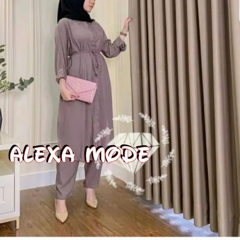 ● JUMBO NEW SETELAN LONG TUNIK POLOS JUMBO / SETCEL LONG CRINKLE AIRFLOW DIVYA POLOS FIT TO XXXL ♥
