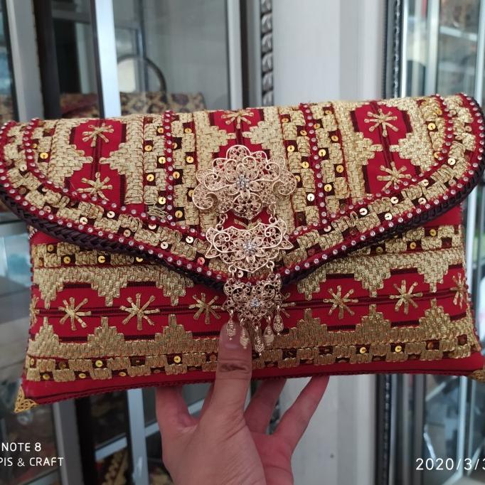 OLEH OLEH LAMPUNG/ tas pesta tapis Lampung/ dompet tapis lampung - Size S