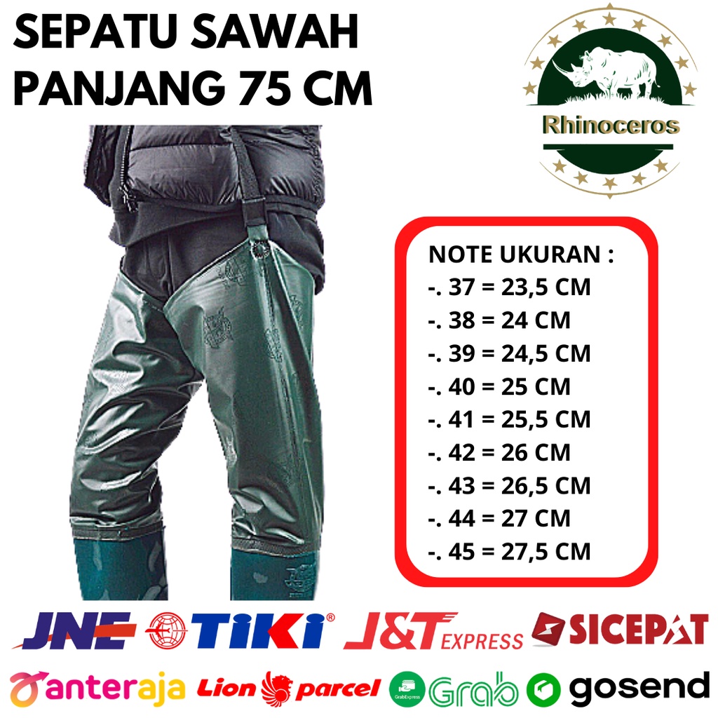 Sepatu Boots Pria Wanita Celana Sawah 75 CM Anti Air Sepatu Keong Elastis