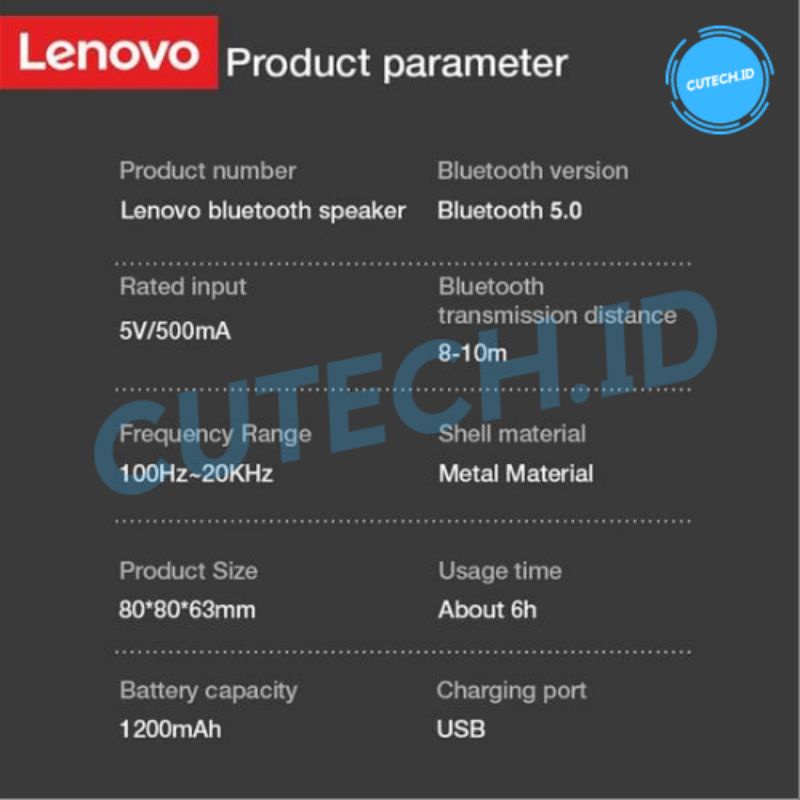 LENOVO SPEAKER BLUETOOTH PORTABLE STEREO MINI WIRELESS HIFI SPEAKER K3