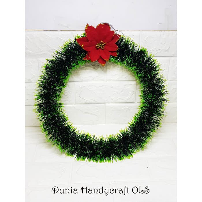 Ornamen Natal Christmas Wreath Slinger Xmas Dekorasi Hiasan Natal