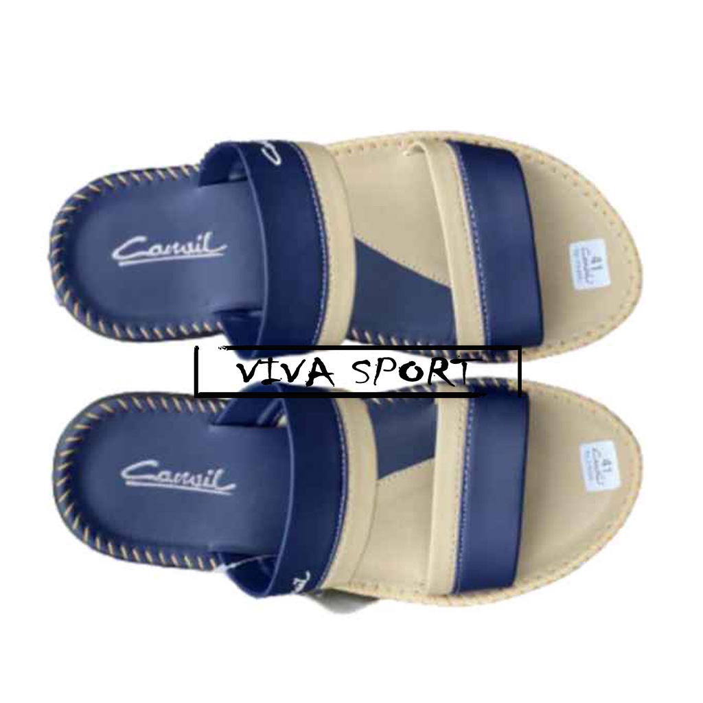 PROMO SANDAL PRIA SELOP KULIT DEWASA NAVY / SANDAL SLIP ON TERBARU /SANDAL SELOP PRIA