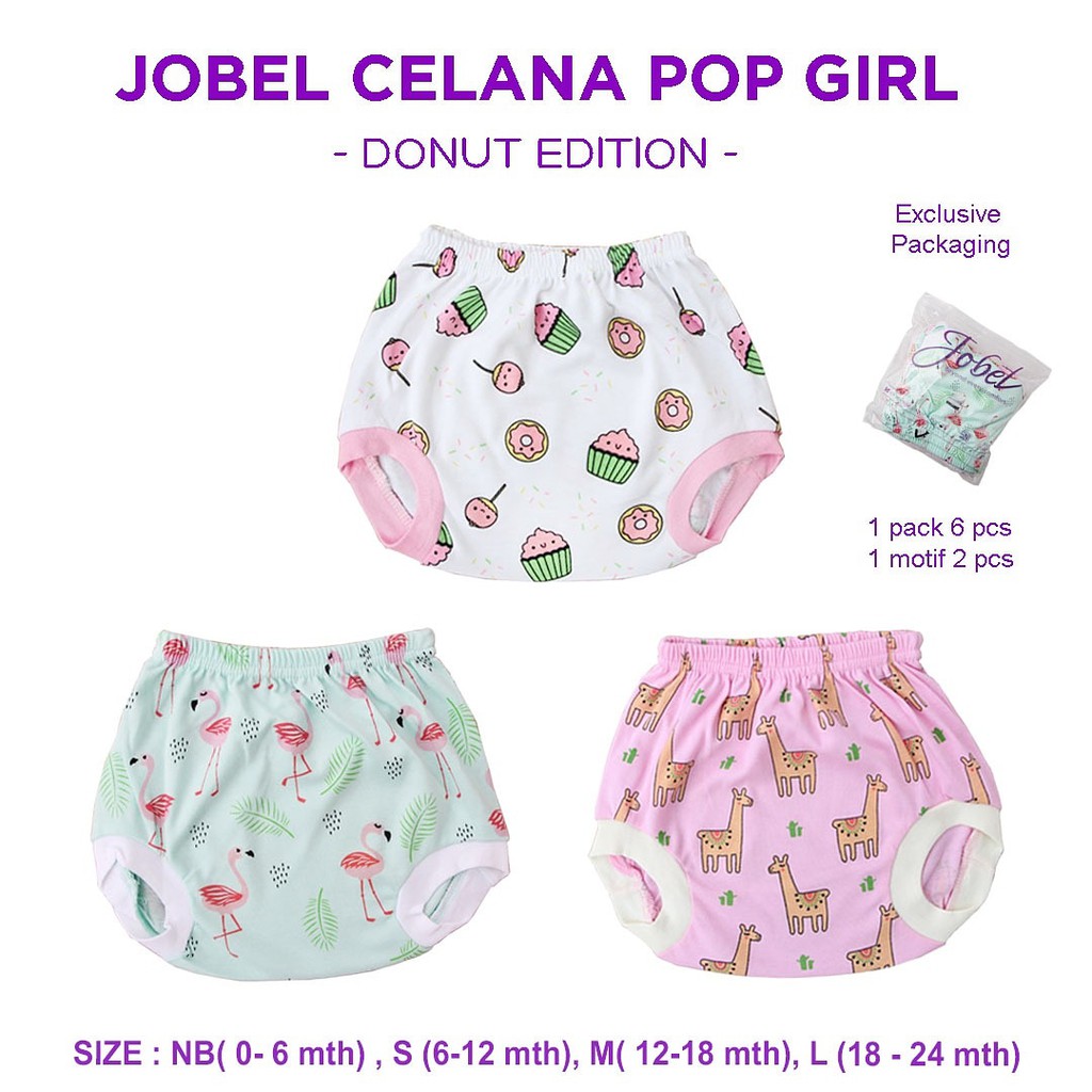 Kazel Jobel Celana Pop Bayi Baby Girl Donut Edition 6in1