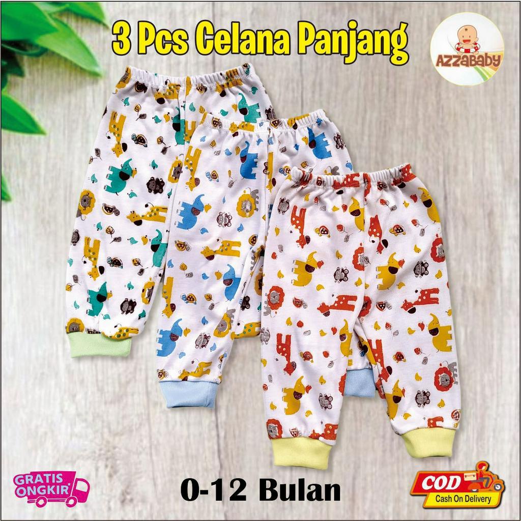 3 Pcs Celana Panjang Bayi Baru Lahir Tebal