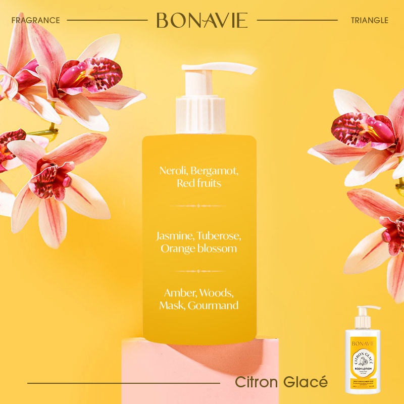 BONAVIE Body Lotion Marie Antoinette Creme Canele Maison Du Safran Fleur Du Jardin Citron Glace - Lotion Badan