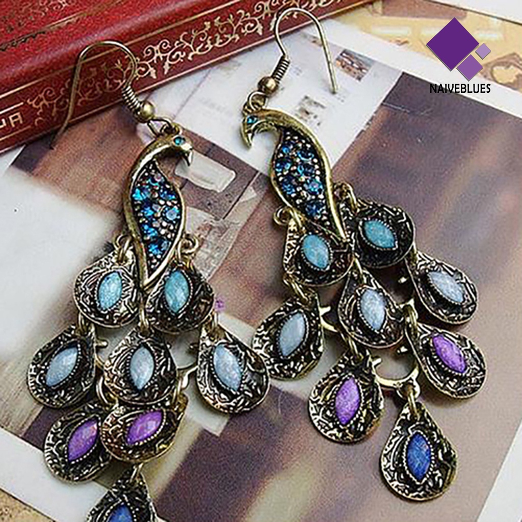 Anting Kait Desain Merak Gaya Bohemian Vintage