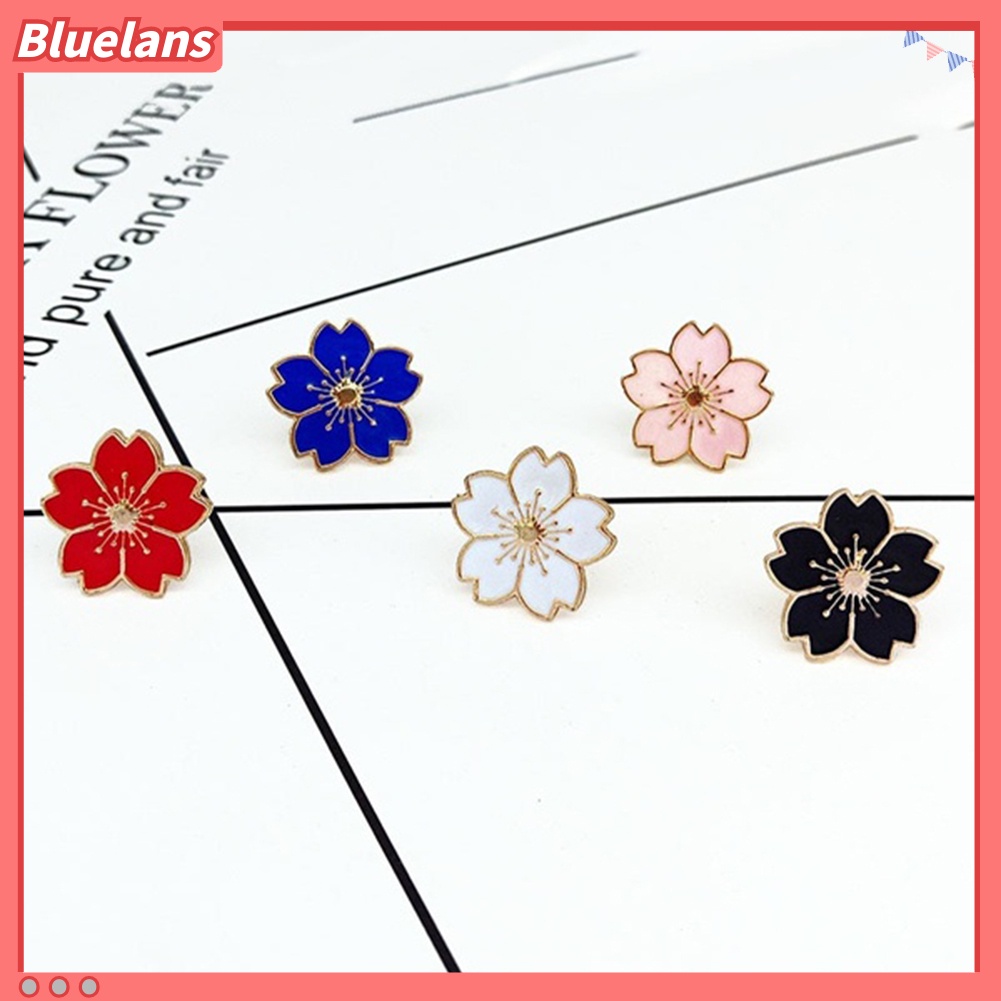 Bluelans Sweet Women Cherry Blossom Flower Enamel Brooch Pin Suit Collar Badge Jewelry