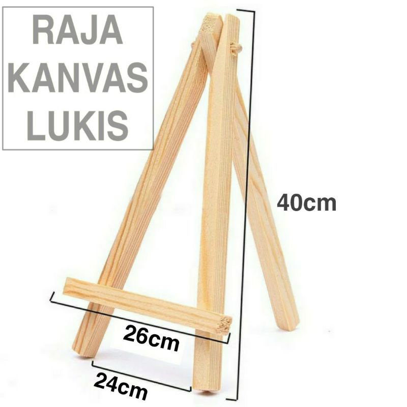 

Wooden Easel Tripod Stand Kayu Kanvas Lukis 40cm