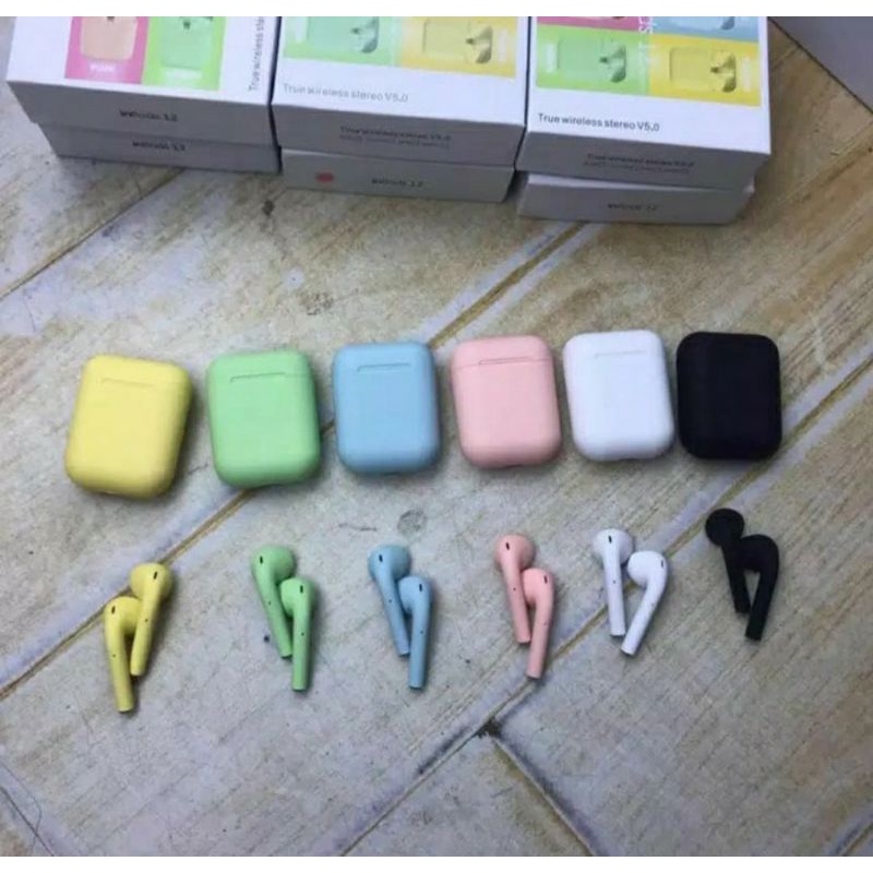 HEADSET BLUETOOTH INPODS 12 TWS MACARON EARPHONE TRUE WIRELESS STEREO HIFI SENTUH EARBUDS