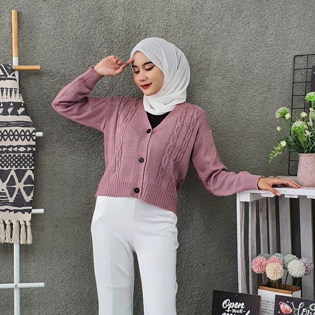 Dandelion Cardigan Rajut Wanita Import Premium | Cardigan Rajut Wanita Korea Kekinian | Baju Rajut W