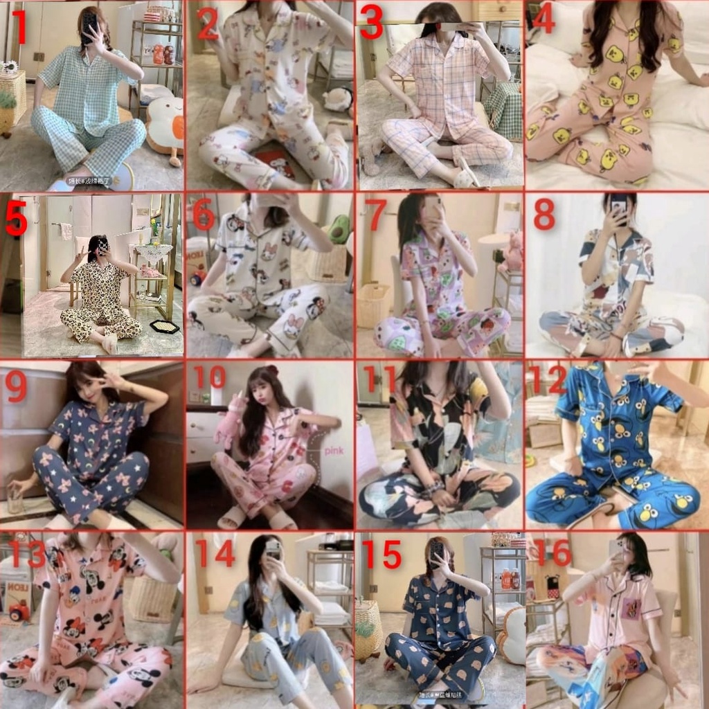baju tidur CP piyama wanita fashionable bahan spandex tebal new arrival