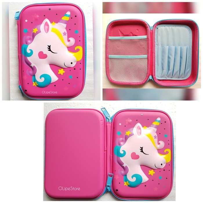 

NEW STOCK REPLIKA SMIGGLE - HARDTOP PENCIL CASE TEMPAT PENSIL UNICORN 1 (PINK)