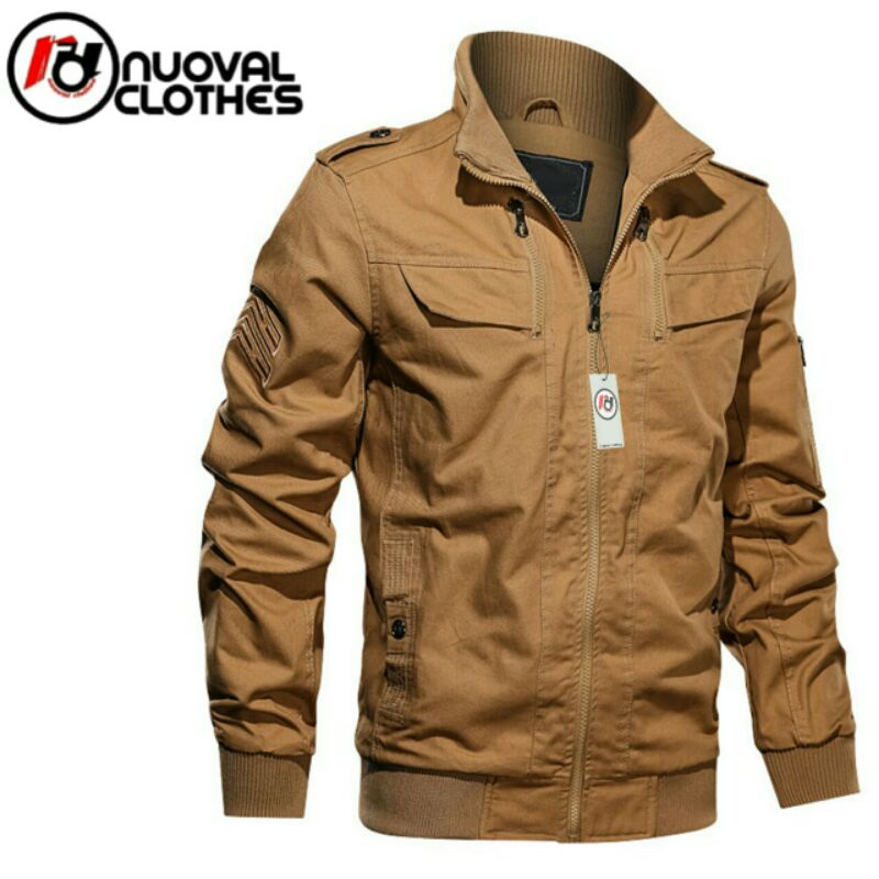 Nuoval Clothes Jaket Bomber Pria-Jaket Bomber Classic-Jaket Canvas Pria