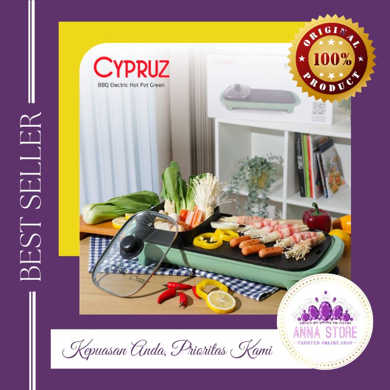 BEST SELLER‼️Cypruz BBQ electric hot pot/panggangan elektrik/BBQ+shabu²