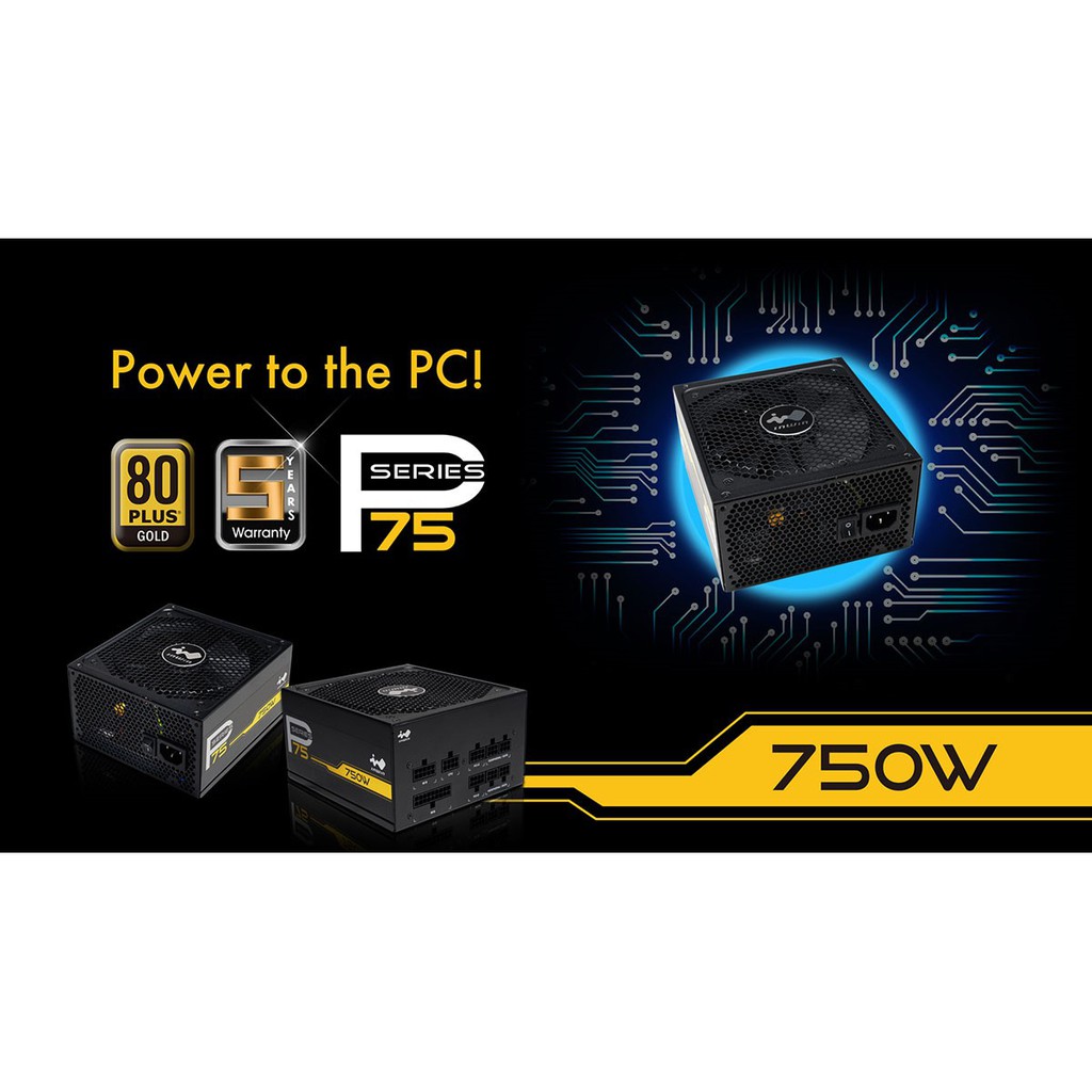 PSU POWER SUPPLY InWin P75F 750W Gold 80+ GARANSI 5 TAHUN MANTAFFF GAN