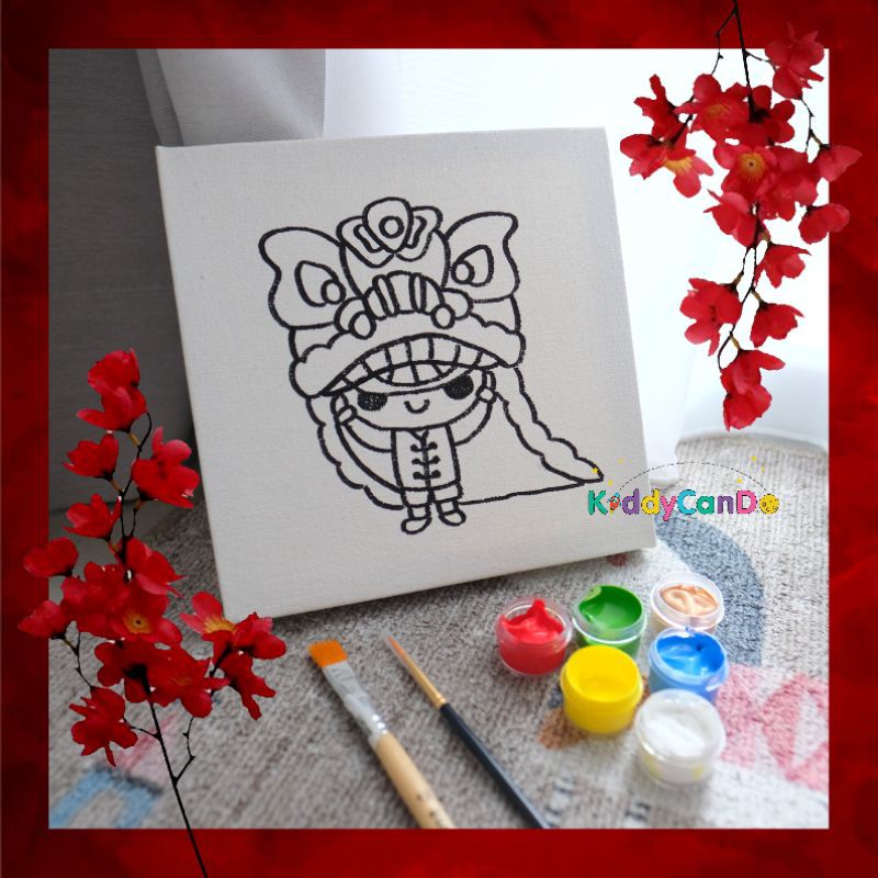 diy canvas melukis imlek anak