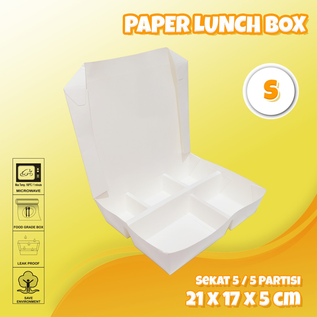 PAPER LUNCH BOX SEKAT 5 SMALL / PAPER BOX SEKAT 5 SMALL / BOX NASI/ BOX KERTAS