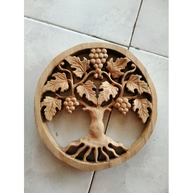 Ukiran Bali Pandil Kayu Anggur 20cm