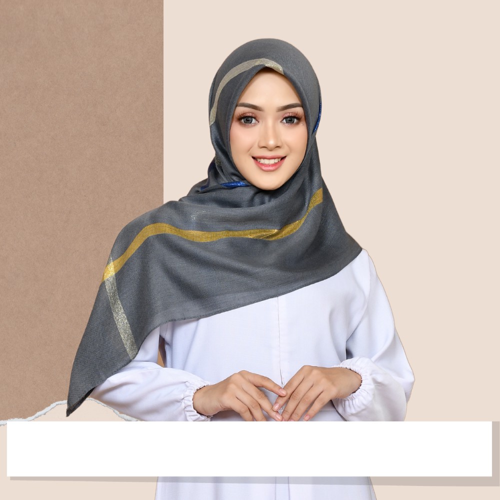 Hijab Segiempat Alisha Lines Motif Premium