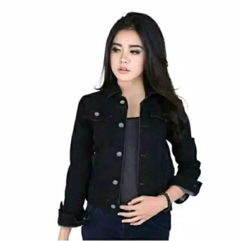 jaket jeans wanita jumbo jaket lepis cewek jins denim jaket wanita murah-2