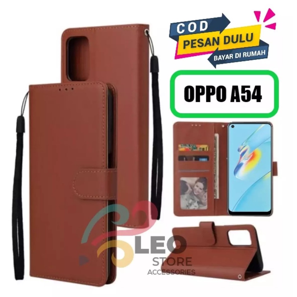 DOMPET HP UNTUK OPPO A54 (2021) NEW LEATHER FLIP CASE OPPO A54 (2021) NEW