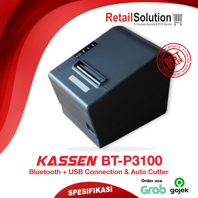 Printer Thermal Bluetooth 80mm - Kassen BTP3100 / BT-P3100 / BTP 3100